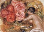 Pierre Renoir Roses and Study of Gabrielle painting